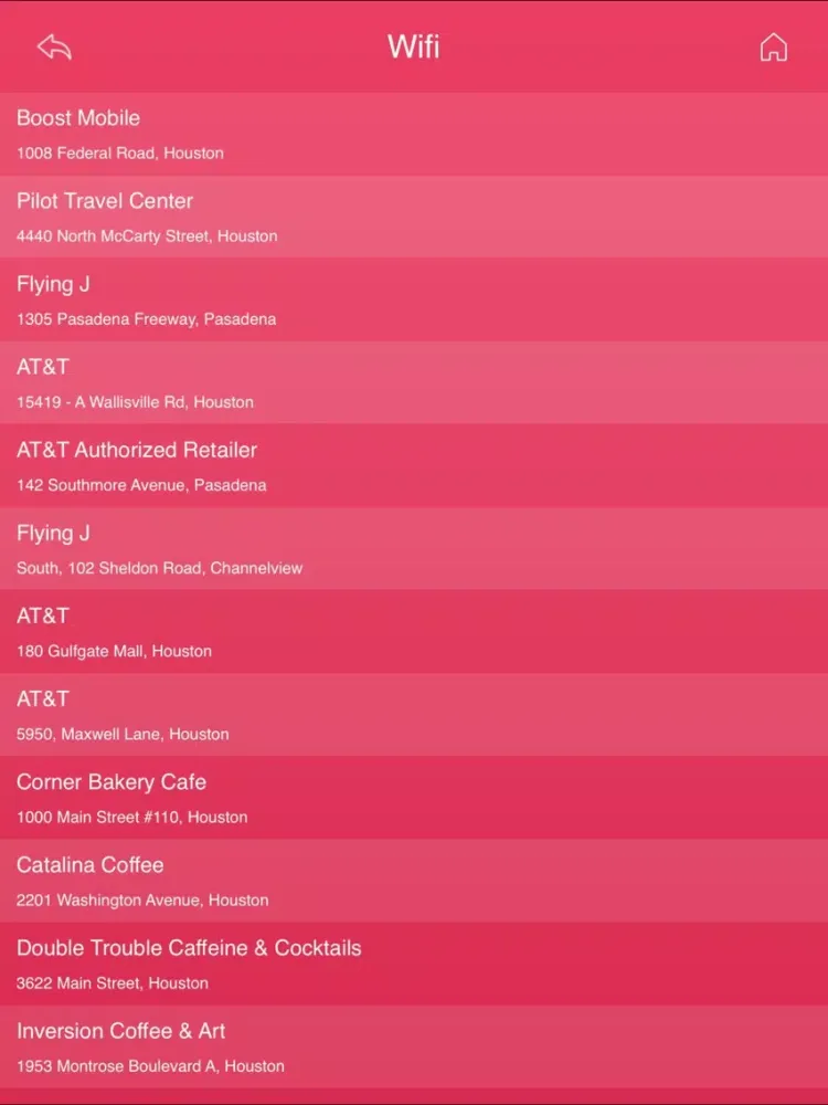 Tangkapan skrin Houston Wifi Hotspots iPad 