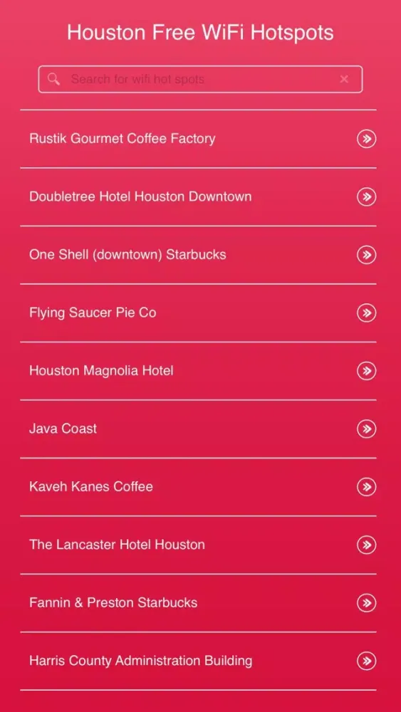 Tangkapan skrin Houston Wifi Hotspots