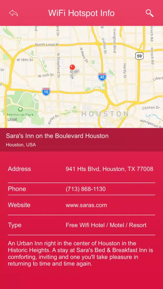 Tangkapan skrin Houston Wifi Hotspots