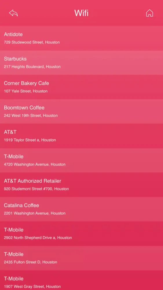 Tangkapan skrin Houston Wifi Hotspots