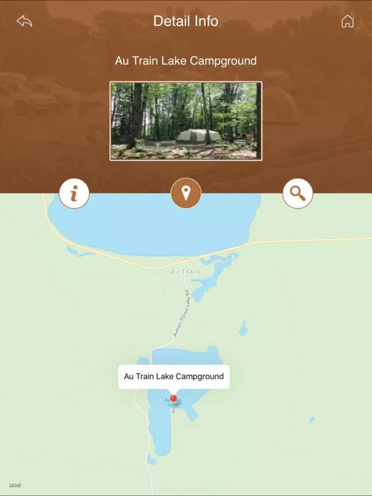 Tangkapan skrin Michigan Camping & RV Parks iPad 