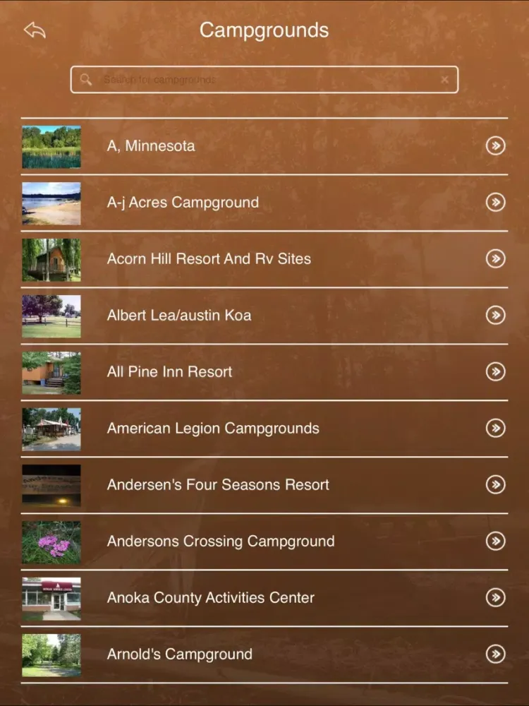 Minnesota Camping Locations iPad 应用截图