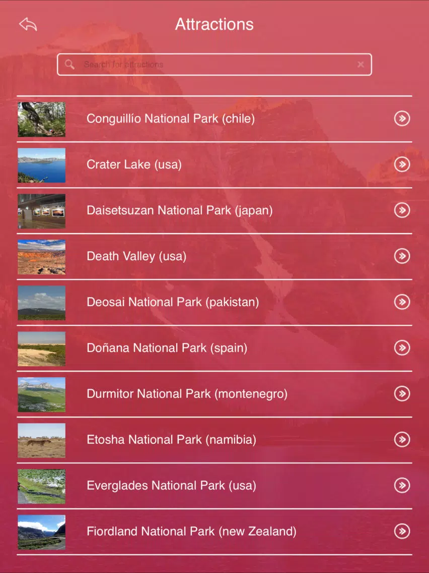 ภาพหน้าจอของ World's Best National Parks iPad 