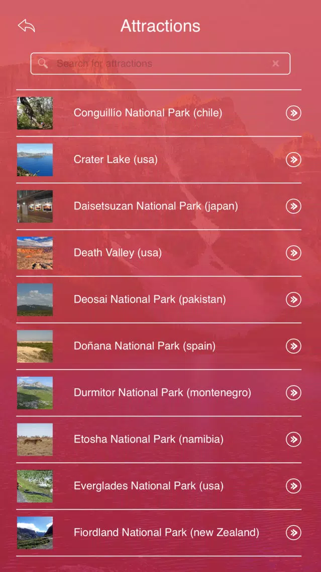 ภาพหน้าจอของ World's Best National Parks