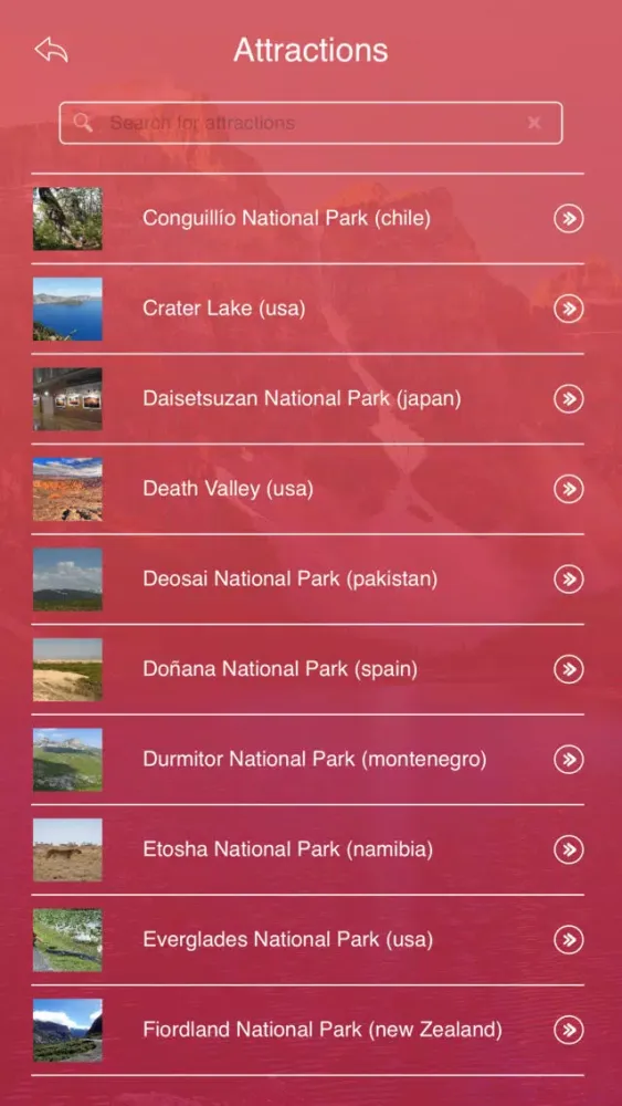 ภาพหน้าจอของ World's Best National Parks