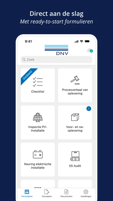 Capturas de tela do DNV Safety Inspections