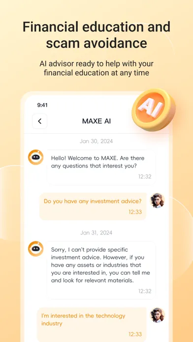Ảnh chụp màn hình của MAXE: AI stock invest tracker
