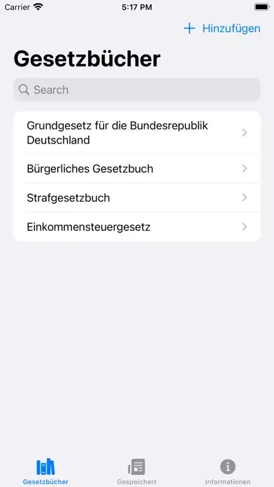 Ảnh chụp màn hình của Deutsche Gesetzbücher