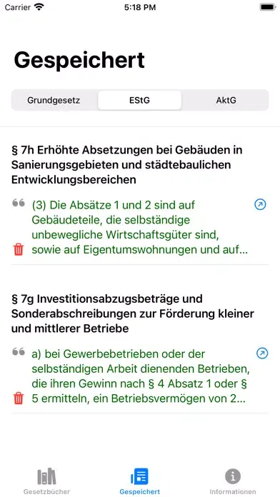Ảnh chụp màn hình của Deutsche Gesetzbücher