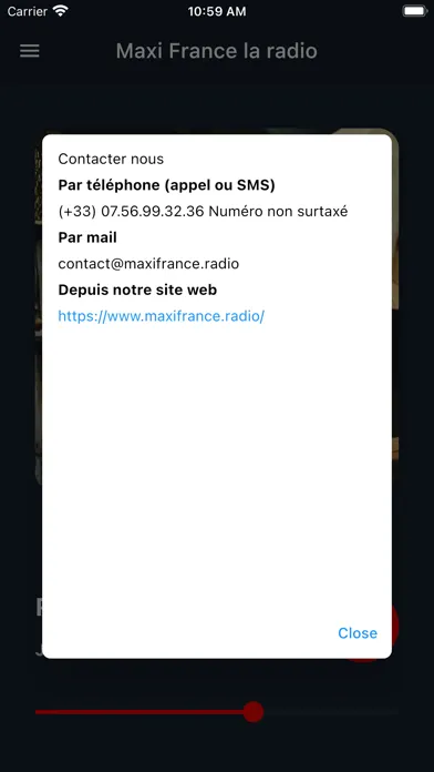 Ảnh chụp màn hình của Maxi France radio