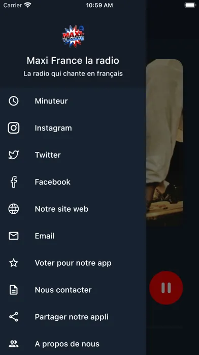 Ảnh chụp màn hình của Maxi France radio