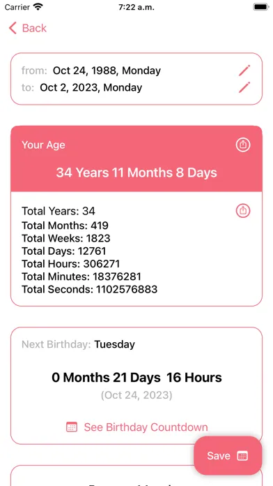 Age Calculator - Days Until Screenshots
