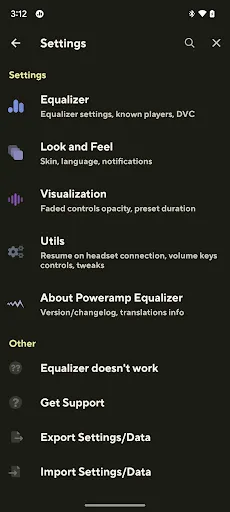 Poweramp Equalizer Ekran Görüntüleri
