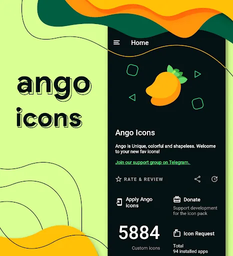 Capturas de tela do Ango Icon Pack