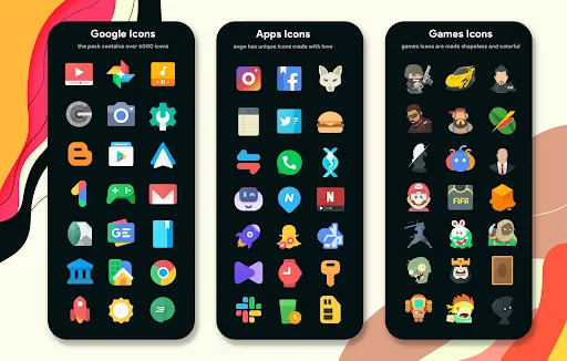 Capturas de tela do Ango Icon Pack