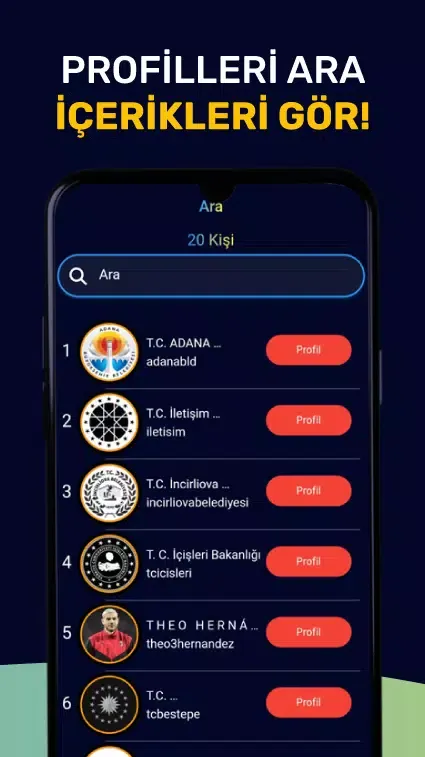 Ảnh chụp màn hình của MaxProfil Gizli Hesapları Açma