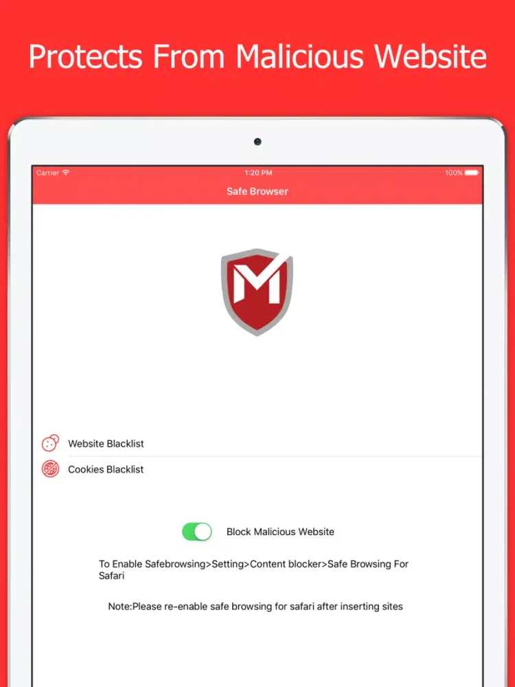 Safe Browsing for Safari iPad  স্ক্রিনশট
