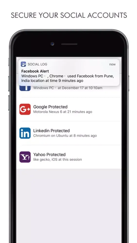 Captures d'écran de Social Log - Prevent ID theft