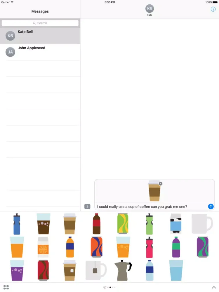 Capturas de tela do Beverages Sticker Pack for iMessage iPad 