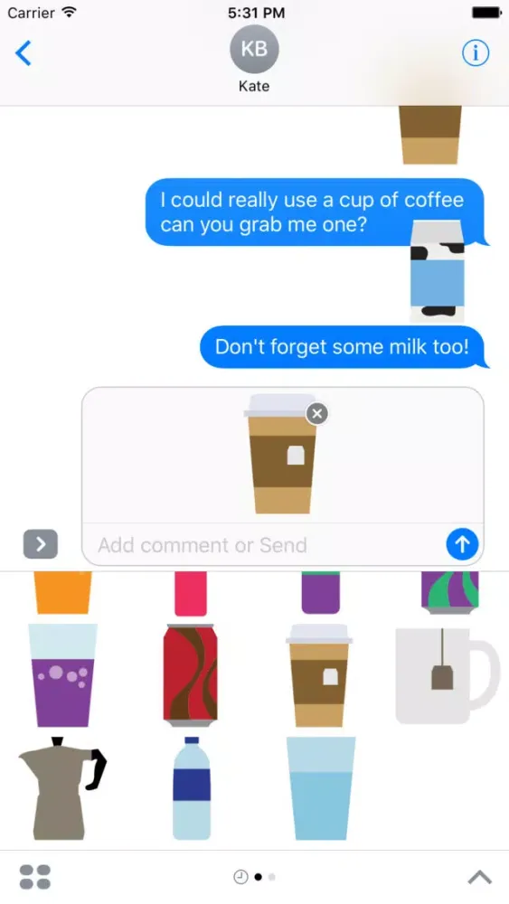 Capturas de tela do Beverages Sticker Pack for iMessage