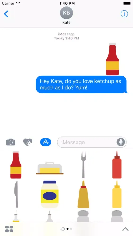 Tangkapan skrin Condiments Sticker Pack for iMessage