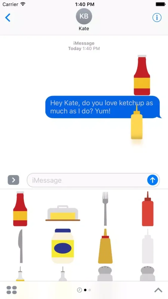 Tangkapan skrin Condiments Sticker Pack for iMessage