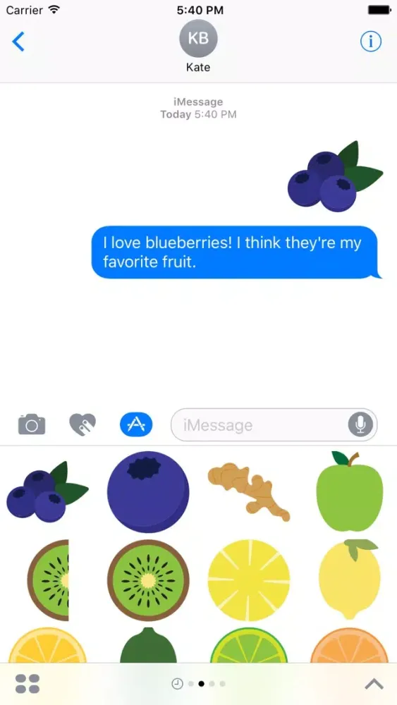 Tangkapan layar Fruits Sticker Pack for iMessage