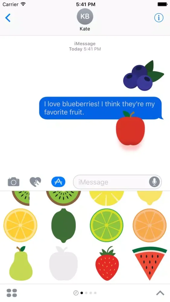 Tangkapan layar Fruits Sticker Pack for iMessage