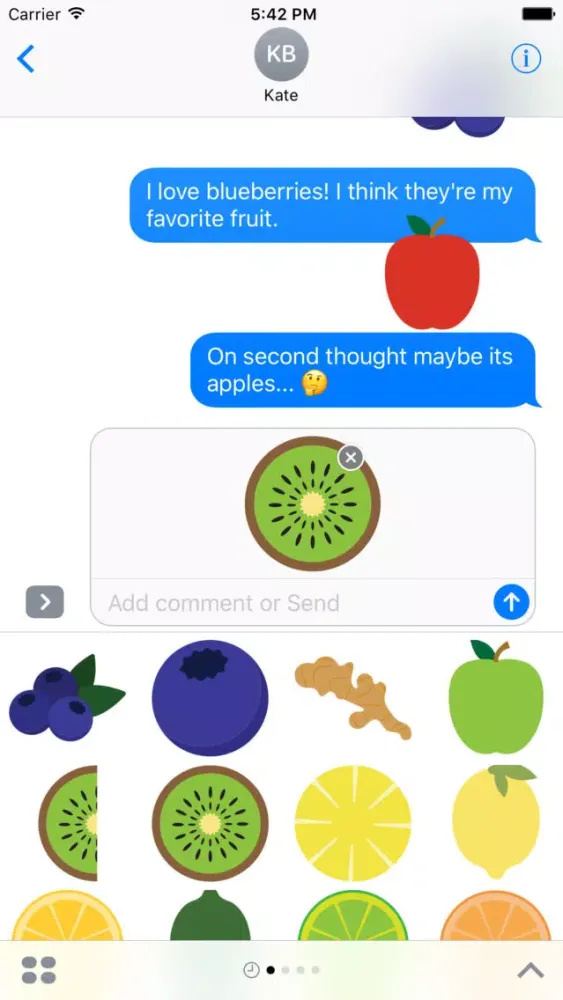 Tangkapan layar Fruits Sticker Pack for iMessage