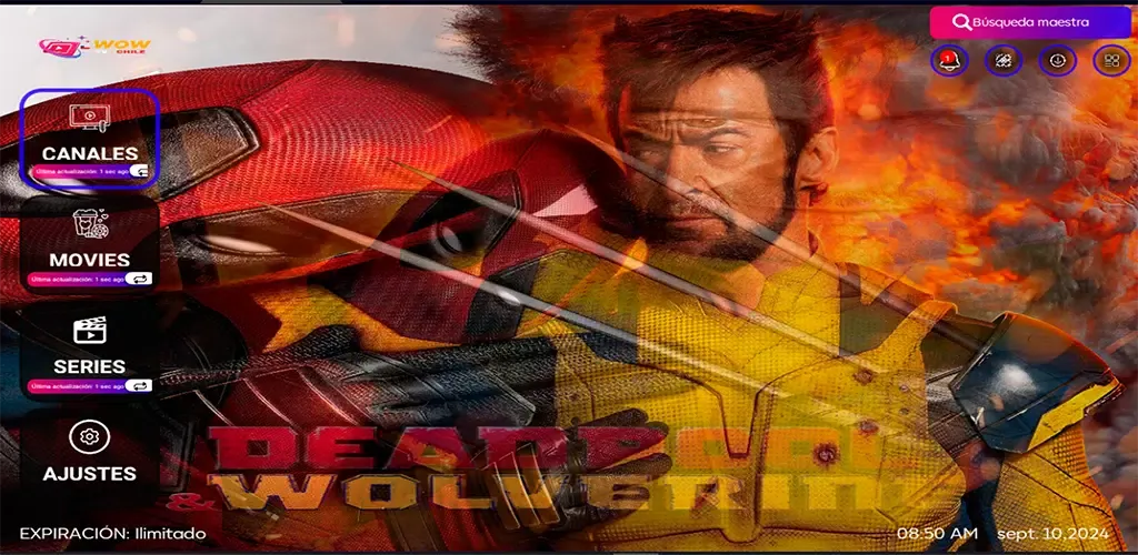 Captures d'écran de Wow TV Chile