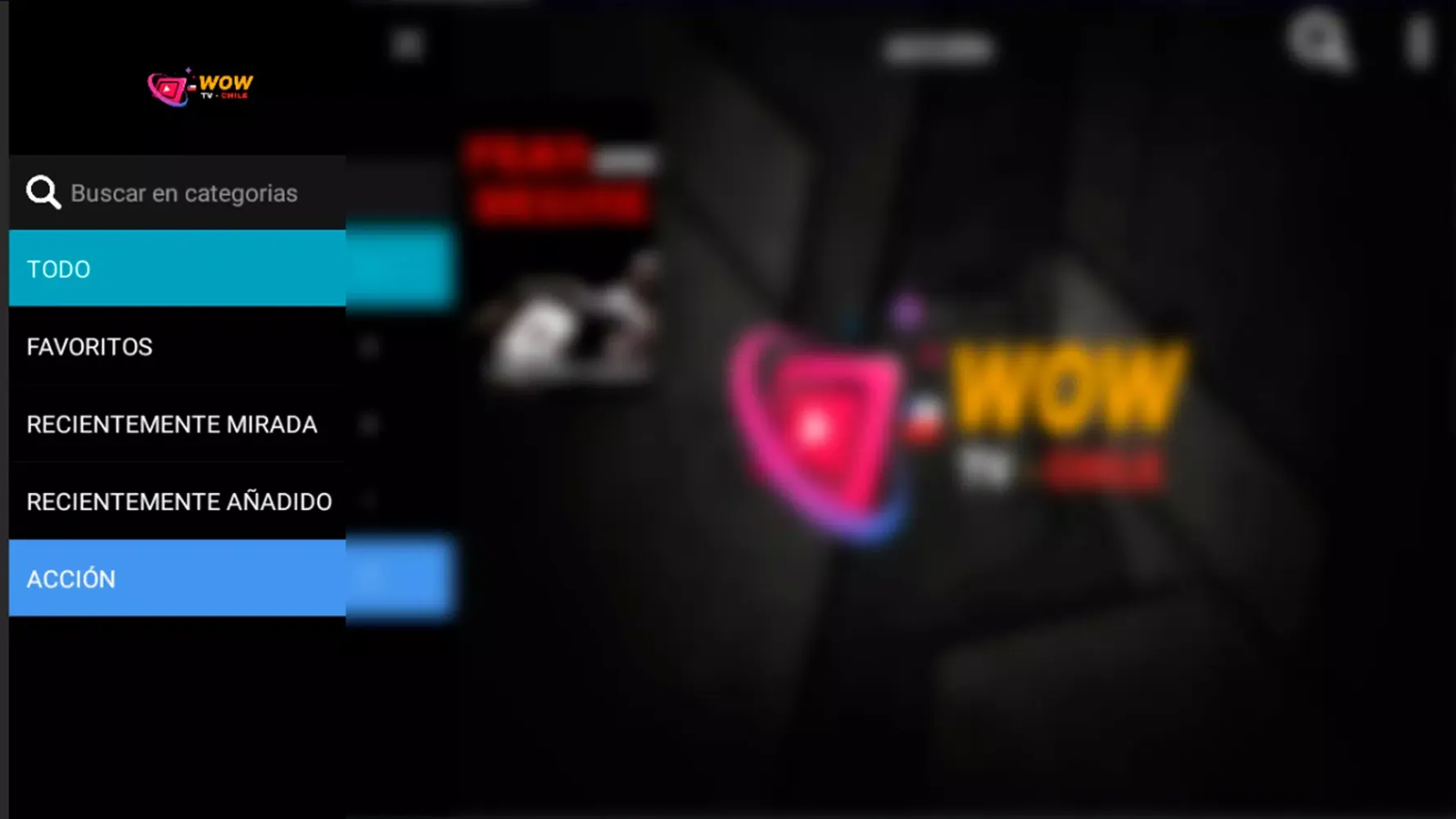 Captures d'écran de Wow TV Chile