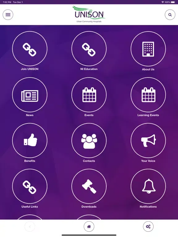 Tangkapan layar Unison Ulster iPad 
