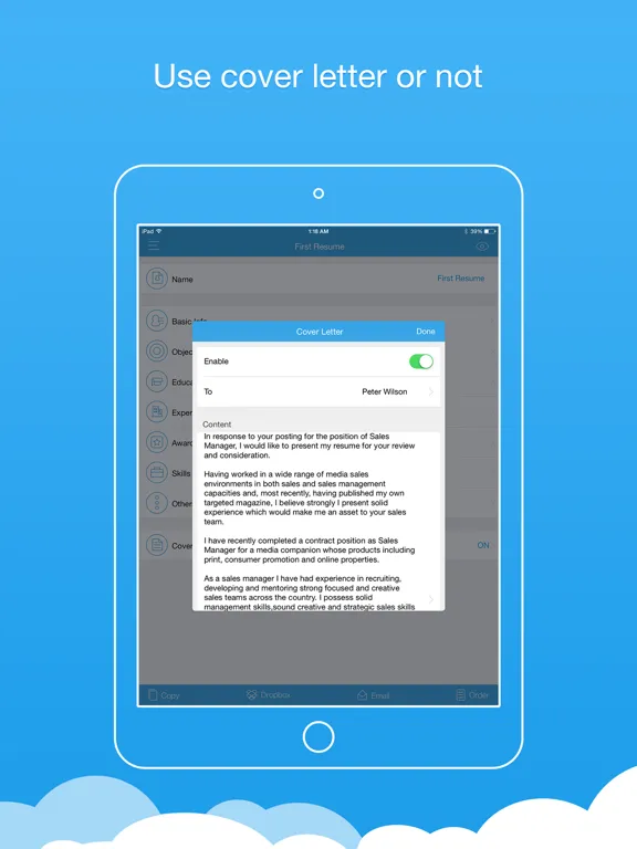 Capturas de pantalla de Resume Producer Pro iPad 