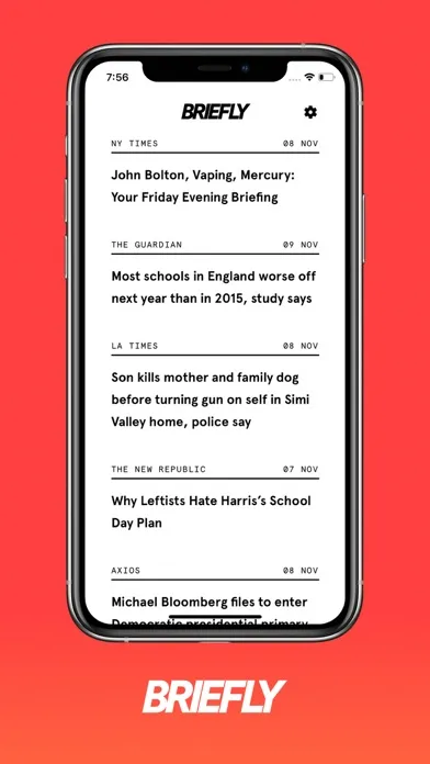 Tangkapan skrin Briefly: Minimalist News