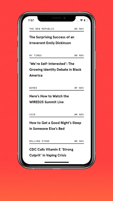 Tangkapan skrin Briefly: Minimalist News