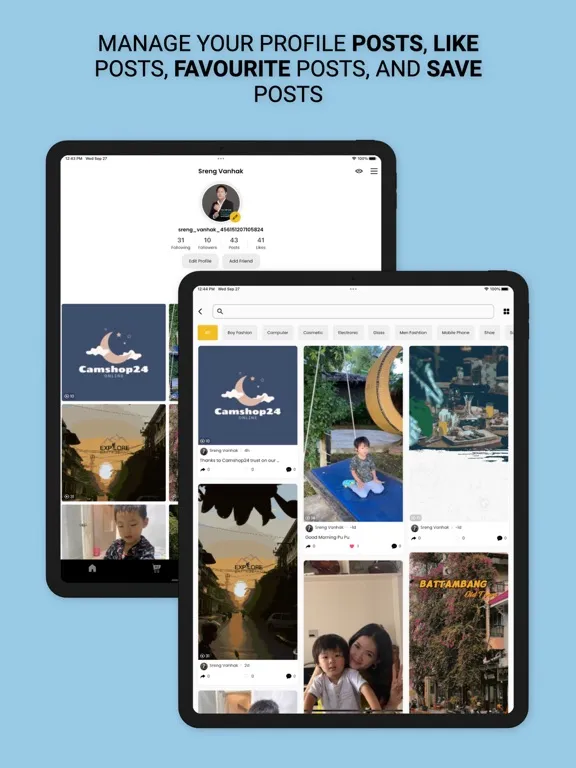 Ảnh chụp màn hình của FlipFlop Social Network iPad 