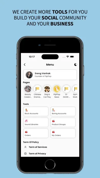 Ảnh chụp màn hình của FlipFlop Social Network