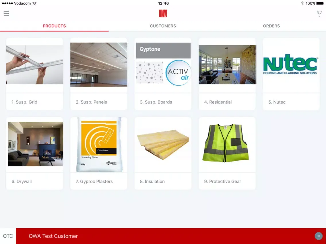OWA Catalogue and Ordering App iPad  Screenshots