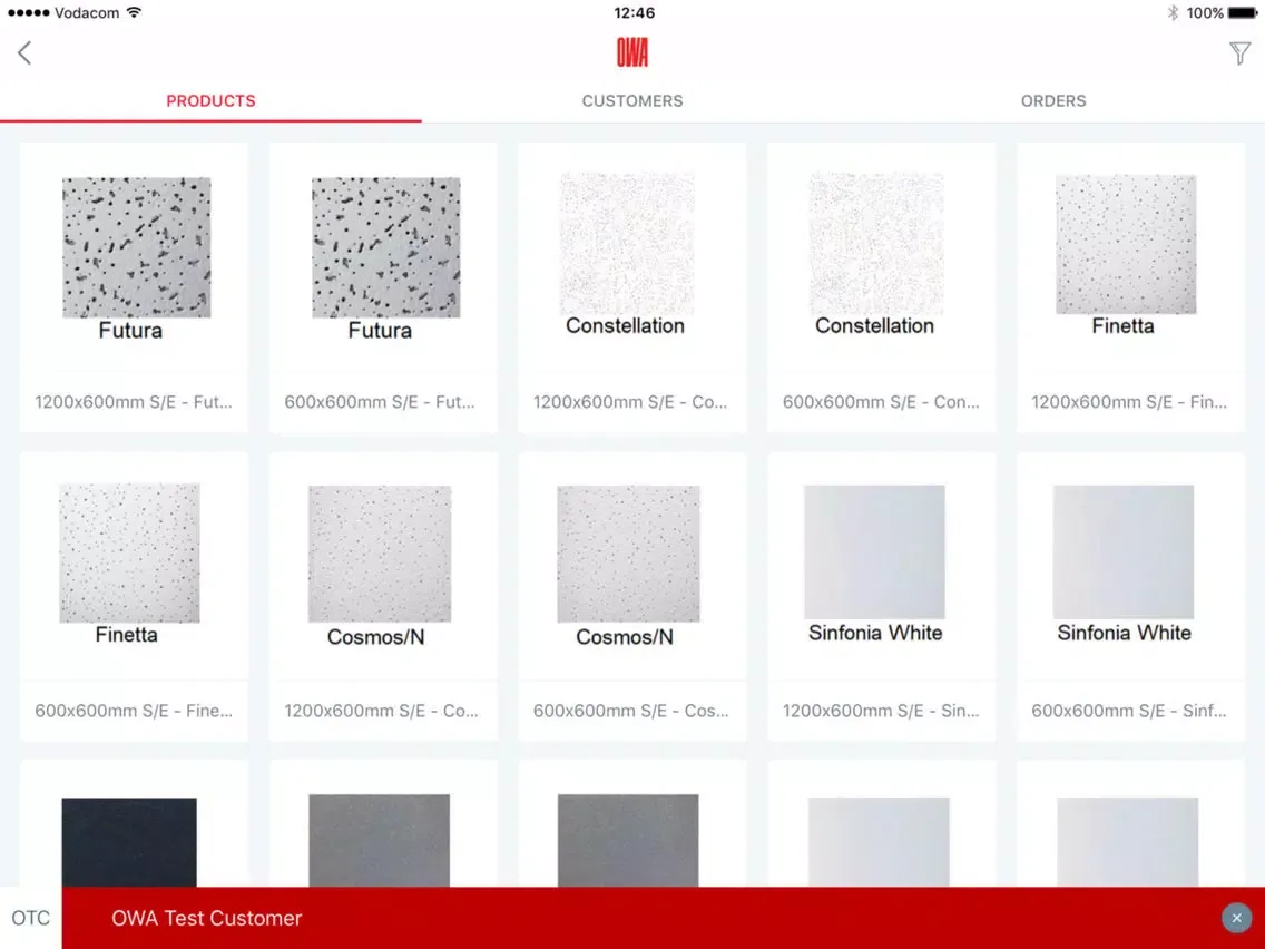 OWA Catalogue and Ordering App iPad  Screenshots