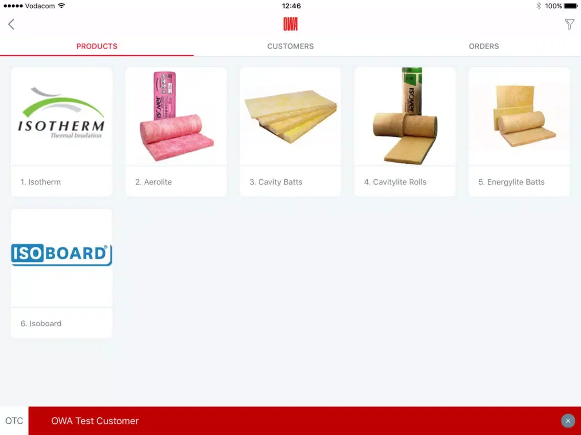 OWA Catalogue and Ordering App iPad  Screenshots