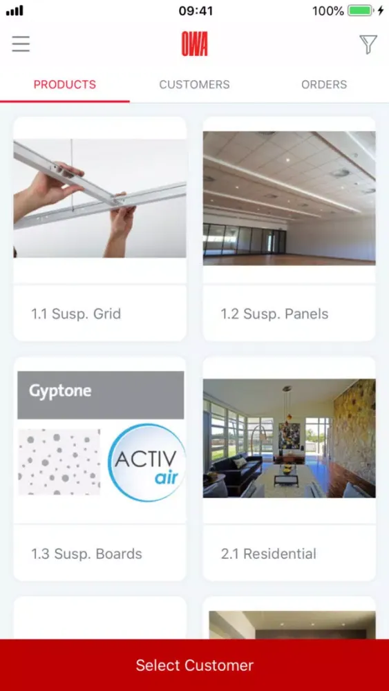 OWA Catalogue and Ordering App Screenshots