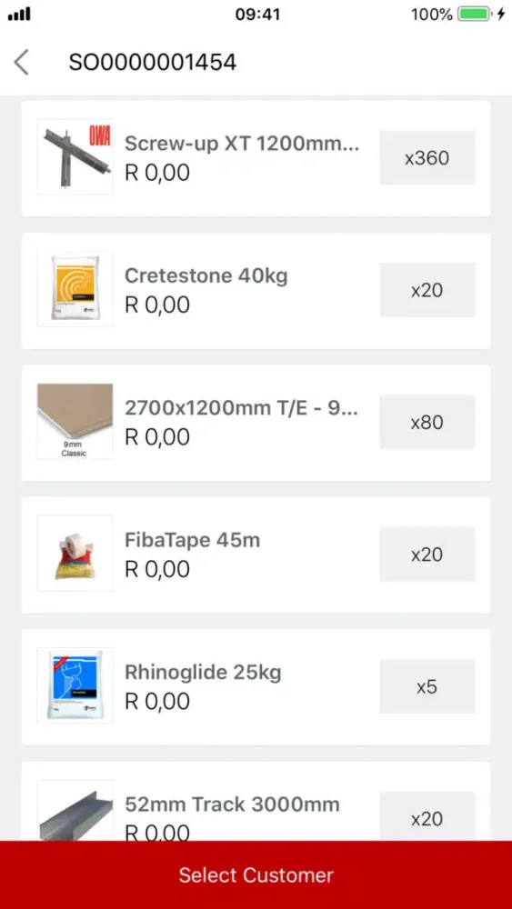 OWA Catalogue and Ordering App Screenshots
