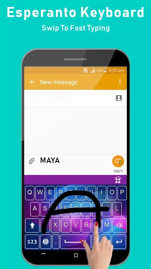 Tangkapan layar Esperanto Keyboard