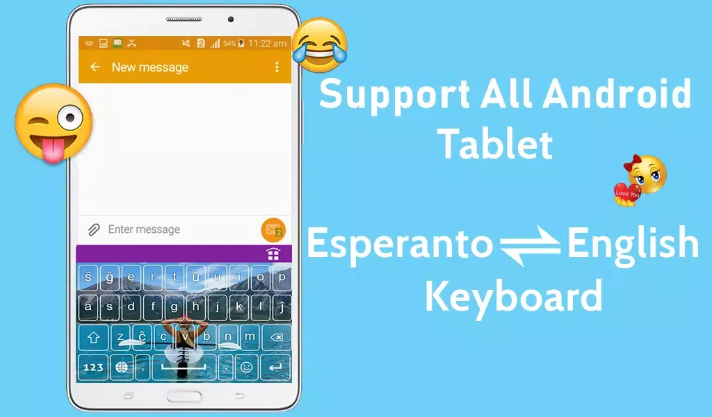 Tangkapan layar Esperanto Keyboard