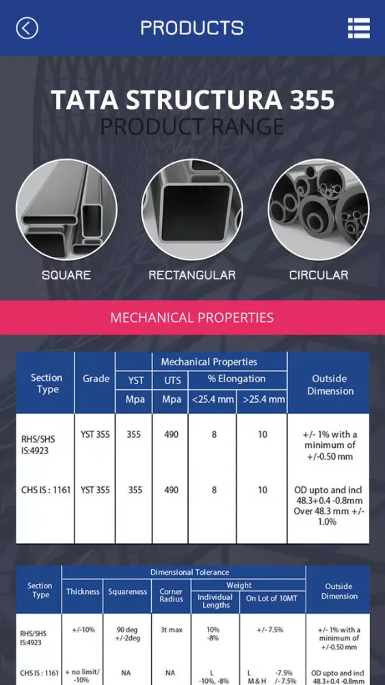 Ảnh chụp màn hình của Tata Structura 355