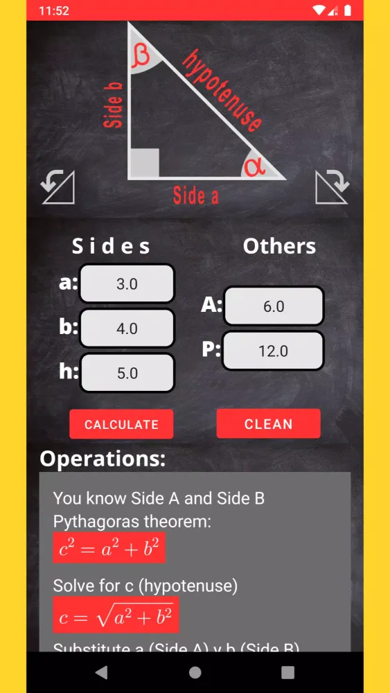 Captures d'écran de Right Triangle Calculator