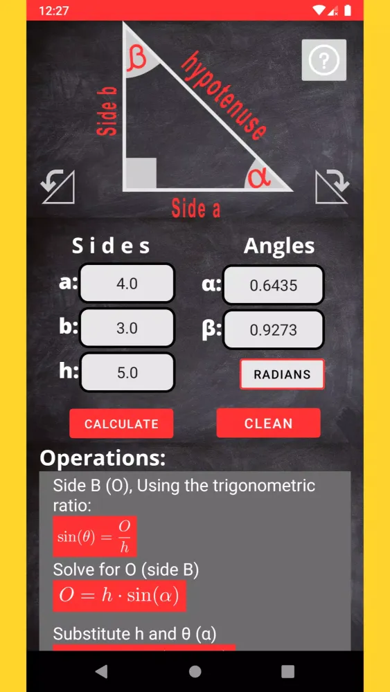 Captures d'écran de Right Triangle Calculator