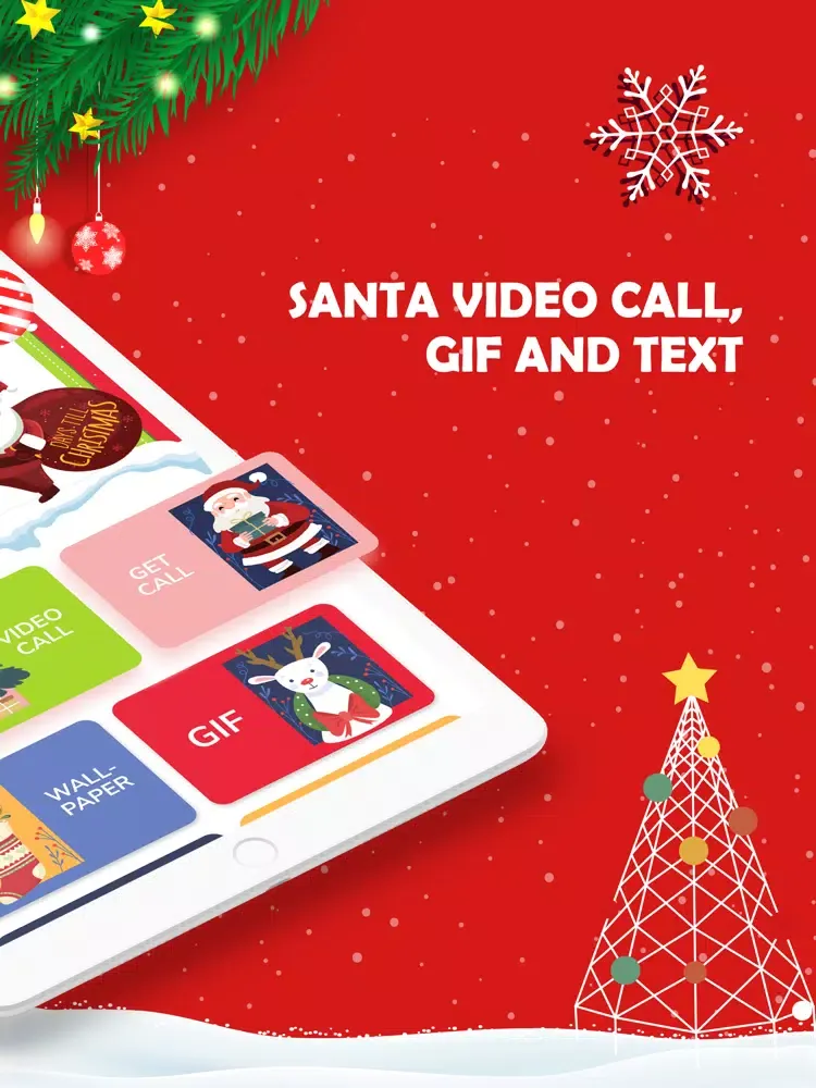 Santa Video Call, Gif and Text iPad  Ekran Görüntüleri