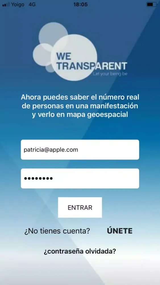 Zrzuty ekranu WeTransparent
