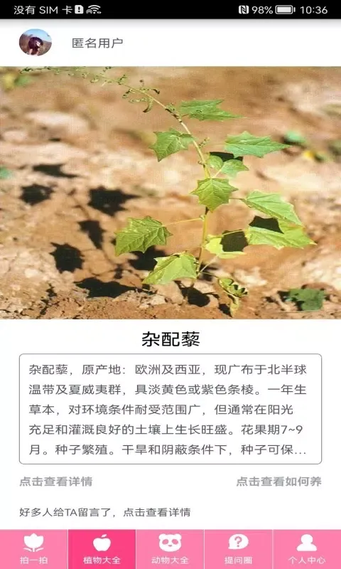 Capturas de tela do 拍照识物